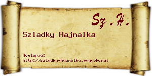 Szladky Hajnalka névjegykártya